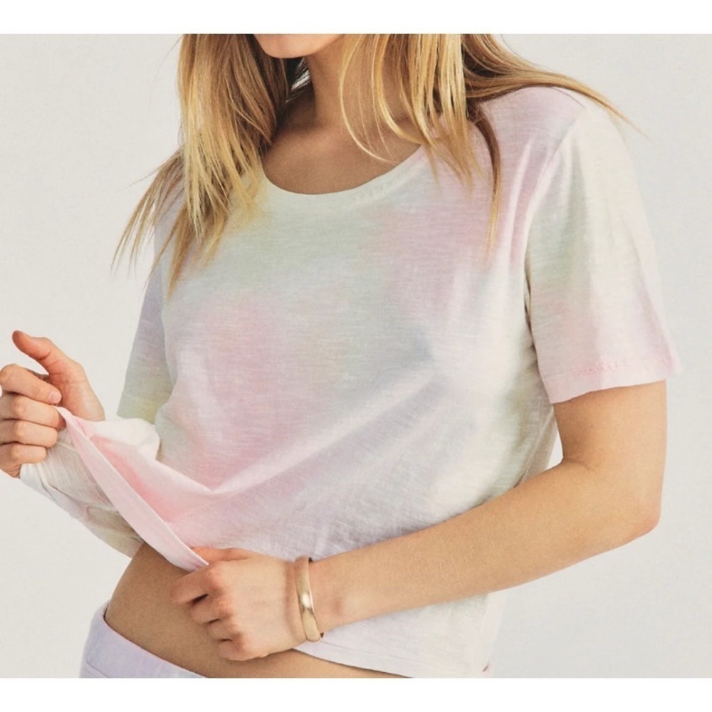 NEW LOVESHACKFANCY Calix Cotton Tee in Multi Tie Dye